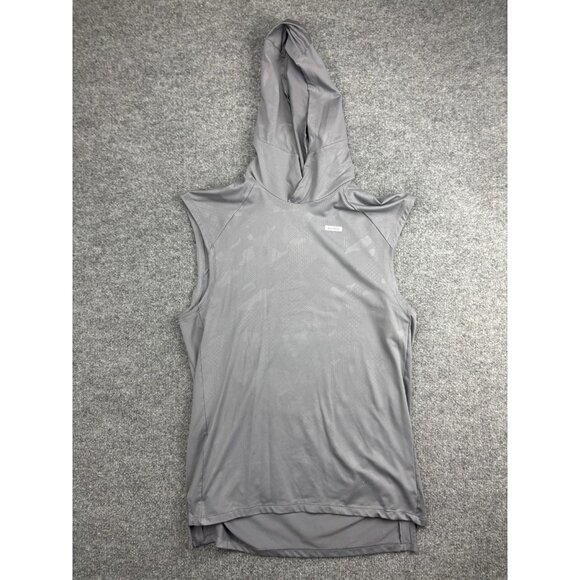 Nike Shirt Mens Small Gray Dri-FIT Sleeveless Hooded Running Training Just Do It - Picture 1 of 7